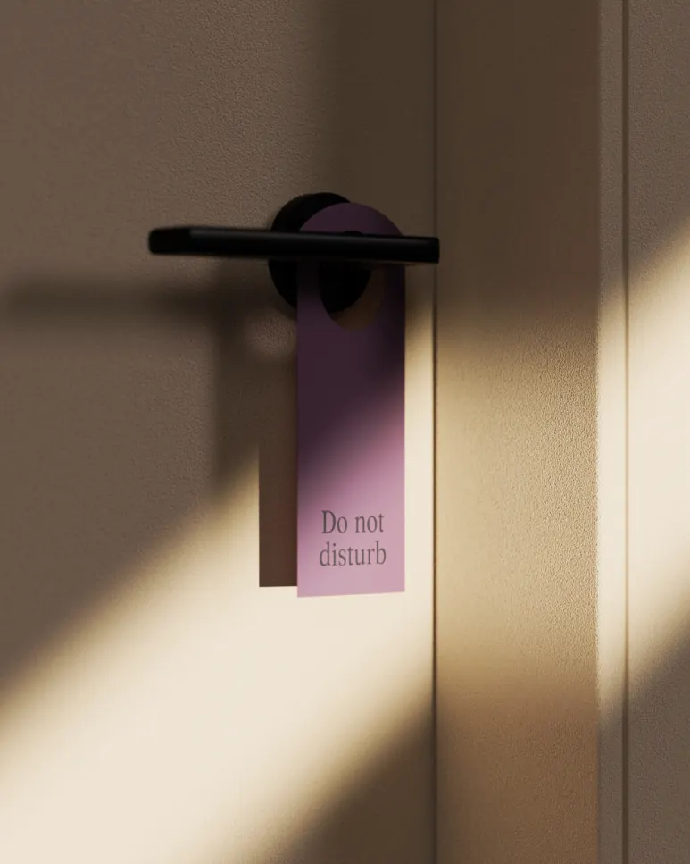 Do not disturb door hanger in evening light